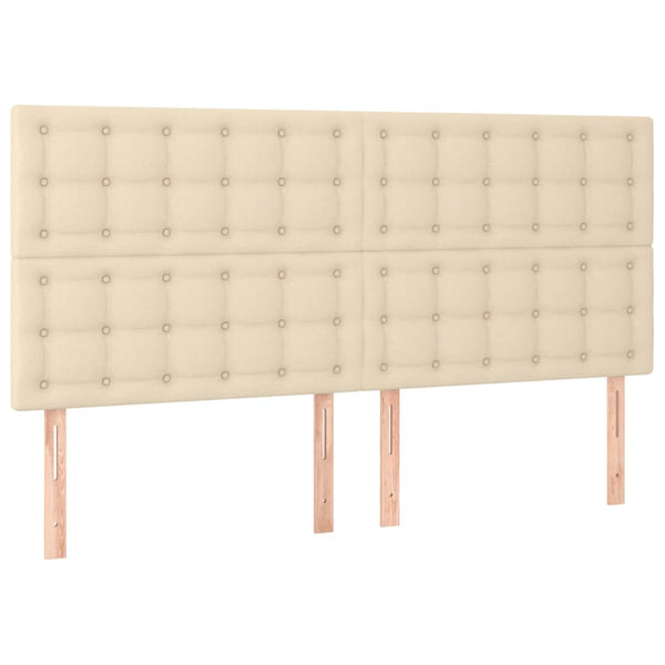 vidaXL LED Headboard Cream 180x5x118/128 cm Fabric