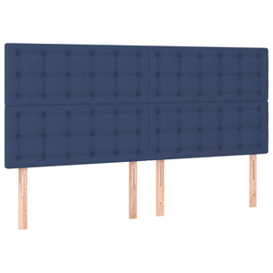 vidaXL LED Headboard Blue 180x5x118/128 cm Fabric