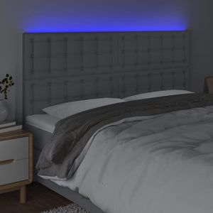 vidaXL LED Headboard Light Gray 200x5x118/128 cm Fabric