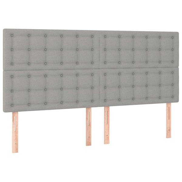 vidaXL LED Headboard Light Gray 200x5x118/128 cm Fabric