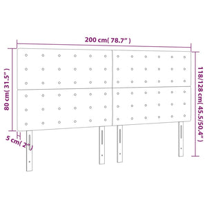 vidaXL LED Headboard Light Gray 200x5x118/128 cm Fabric