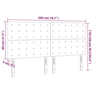 vidaXL LED Headboard Black 200x5x118/128 cm Fabric