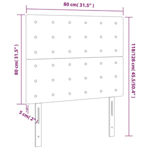 vidaXL LED Headboard Dark Grey 80x5x118/128 cm Velvet