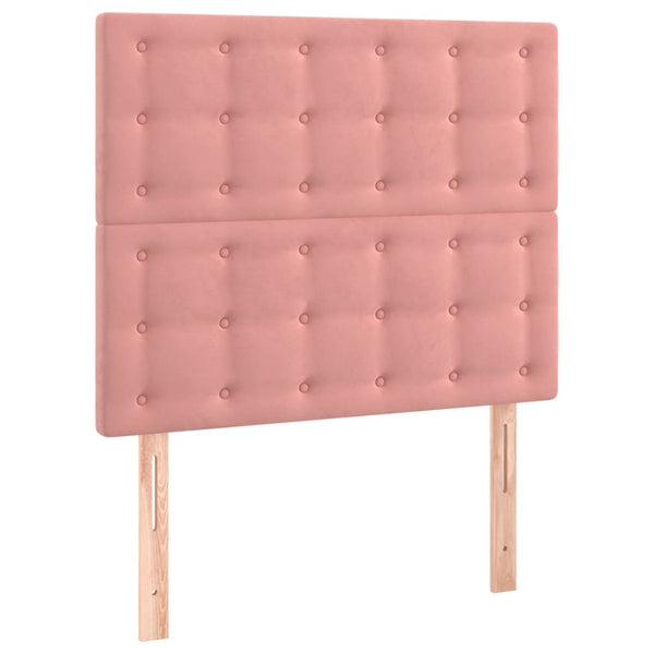 vidaXL LED Headboard Pink 80x5x118/128 cm Velvet