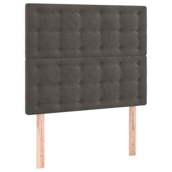 vidaXL LED Headboard Dark Grey 90x5x118/128 cm Velvet
