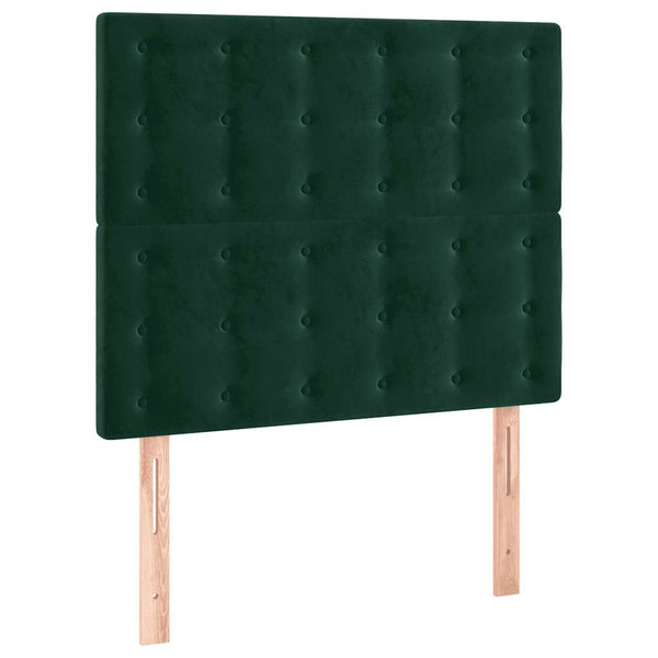 vidaXL LED Headboard Dark Green 90x5x118/128 cm Velvet