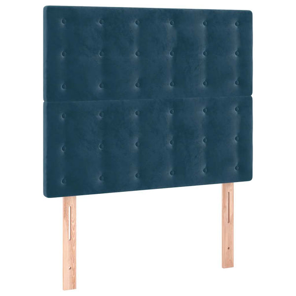 vidaXL LED Headboard Dark Blue 90x5x118/128 cm Velvet