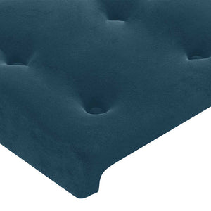 vidaXL LED Headboard Dark Blue 90x5x118/128 cm Velvet