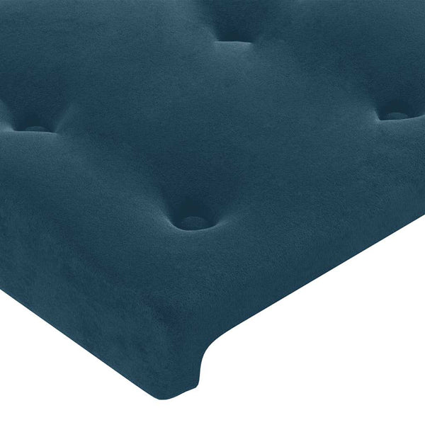 vidaXL LED Headboard Dark Blue 90x5x118/128 cm Velvet