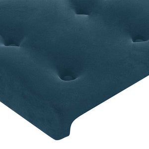 vidaXL LED Headboard Dark Blue 100x5x118/128 cm Velvet
