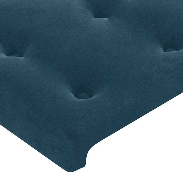 vidaXL LED Headboard Dark Blue 100x5x118/128 cm Velvet