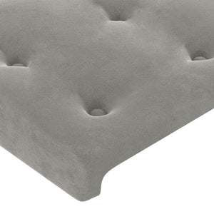 vidaXL LED Headboard Light Grey 144x5x118/128 cm Velvet