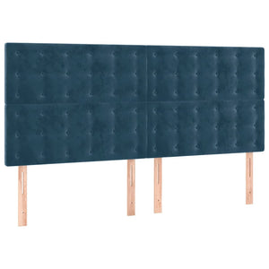 LED Kopfteil Dunkelblau 160x5x118/128 cm Samt