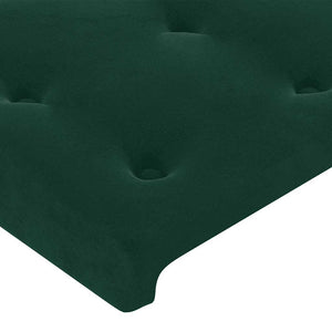 LED Kopfteil Dunkelgrün 180x5x118/128 cm Samt