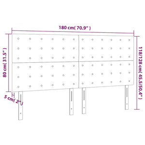 LED Kopfteil Dunkelblau 180x5x118/128 cm Samt