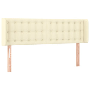 vidaXL LED Headboard Cream 147x16x78/88 cm Faux Leather