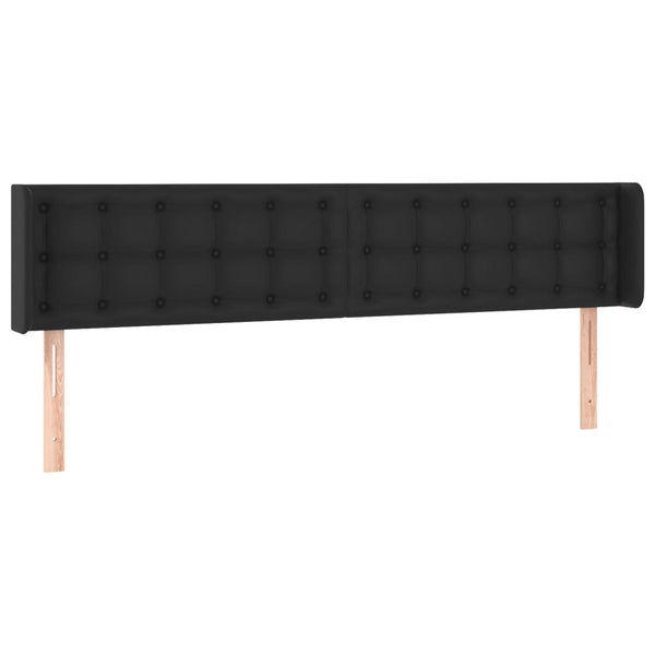 vidaXL LED Headboard Black 203x16x78/88 cm Faux Leather