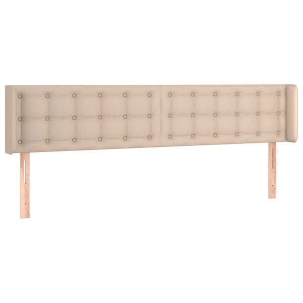 vidaXL LED Headboard Cappuccino Brown 203x16x78/88 cm Faux Leather