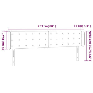 vidaXL LED Headboard Cappuccino Brown 203x16x78/88 cm Faux Leather