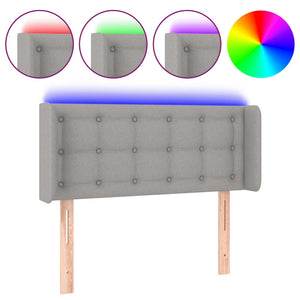 vidaXL LED Headboard Light Gray 83x16x78/88 cm Fabric