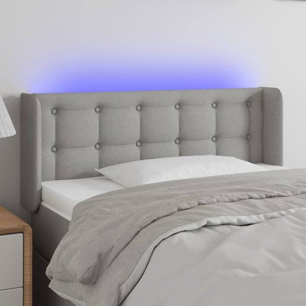 vidaXL LED Headboard Light Gray 83x16x78/88 cm Fabric