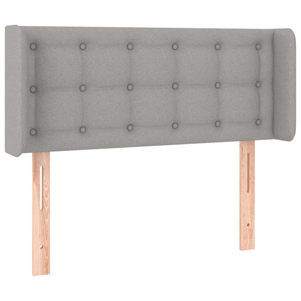 vidaXL LED Headboard Light Grey 93x16x78/88 cm Fabric