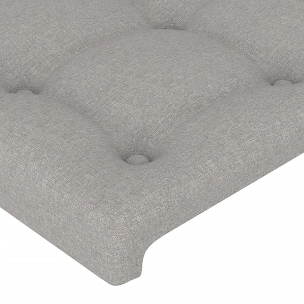 vidaXL LED Headboard Light Grey 93x16x78/88 cm Fabric