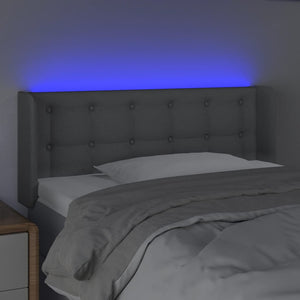 vidaXL LED Headboard Light Gray 103x16x78/88 cm Fabric