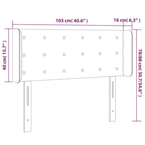 vidaXL LED Headboard Light Gray 103x16x78/88 cm Fabric