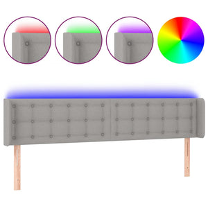 vidaXL LED Headboard Light Grey 183x16x78/88 cm Fabric