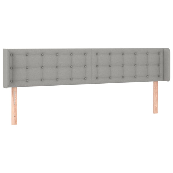 vidaXL LED Headboard Light Grey 203x16x78/88 cm Fabric