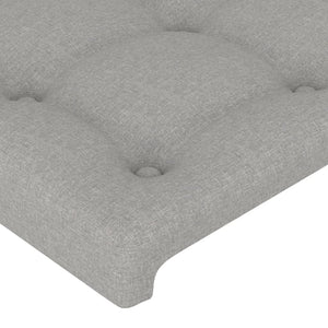 vidaXL LED Headboard Light Grey 203x16x78/88 cm Fabric