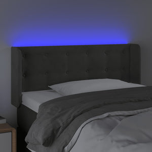 vidaXL LED Headboard Dark Grey 83x16x78/88 cm Velvet
