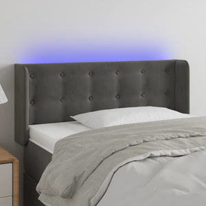 vidaXL LED Headboard Dark Grey 83x16x78/88 cm Velvet