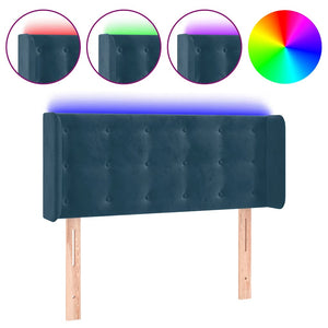 vidaXL LED Headboard Dark Blue 83x16x78/88 cm Velvet