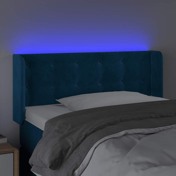 vidaXL LED Headboard Dark Blue 83x16x78/88 cm Velvet