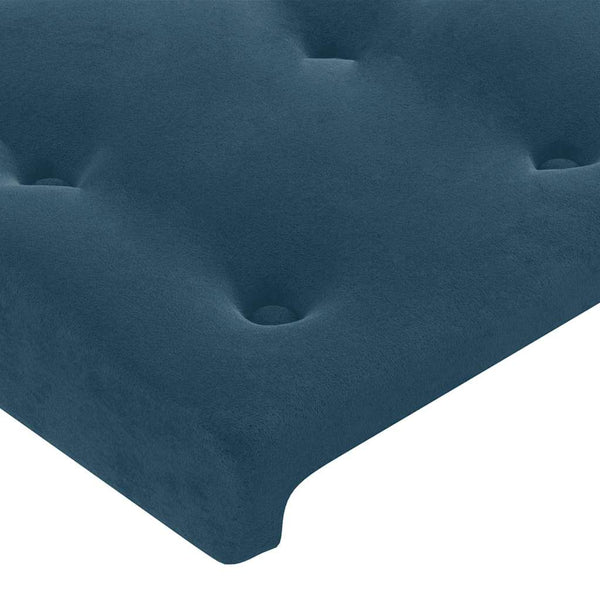 vidaXL LED Headboard Dark Blue 83x16x78/88 cm Velvet