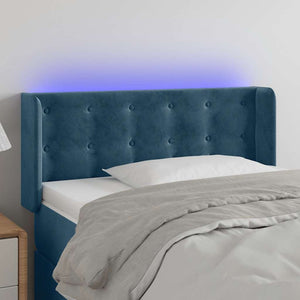 vidaXL LED Headboard Dark Blue 83x16x78/88 cm Velvet