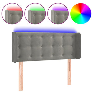vidaXL LED Headboard Light Grey 93x16x78/88 cm Velvet