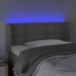 vidaXL LED Headboard Light Grey 93x16x78/88 cm Velvet