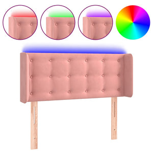 vidaXL LED Headboard Pink 93x16x78/88 cm Velvet