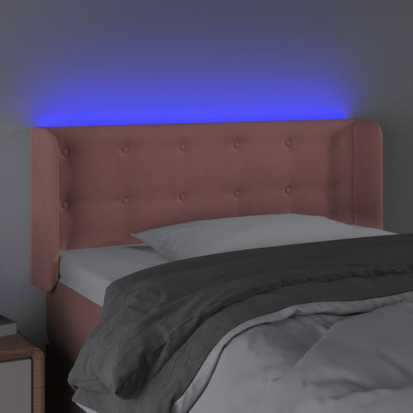 vidaXL LED Headboard Pink 93x16x78/88 cm Velvet