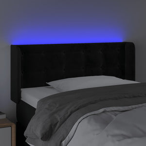 vidaXL LED Headboard Black 103x16x78/88 cm Velvet