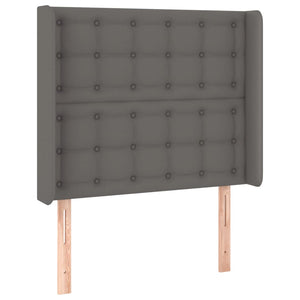 vidaXL LED Headboard Grey 83x16x118/128 cm Faux Leather