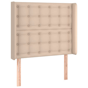 vidaXL LED Headboard Cappuccino Brown 93x16x118/128 cm Faux Leather