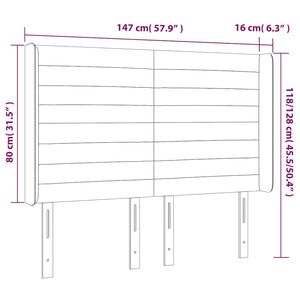 vidaXL LED Headboard Dark Blue 147x16x118/128 cm Velvet