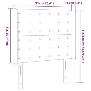 vidaXL LED Headboard Light Gray 93x16x118/128 cm Fabric