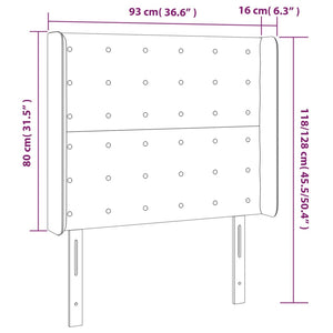 vidaXL LED Headboard Blue 93x16x118/128 cm Fabric