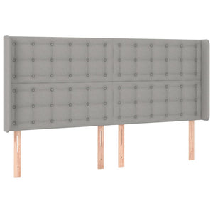 vidaXL LED Headboard Light Gray 183x16x118/128 cm Fabric