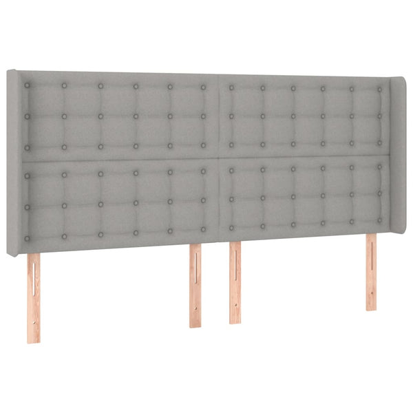 vidaXL LED Headboard Light Gray 183x16x118/128 cm Fabric